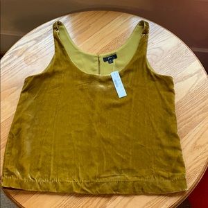 NWT J Crew Gold Velvet Top